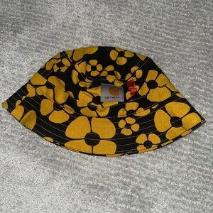 Carhartt Women's Floral Bucket Hat in Black and Yellow
